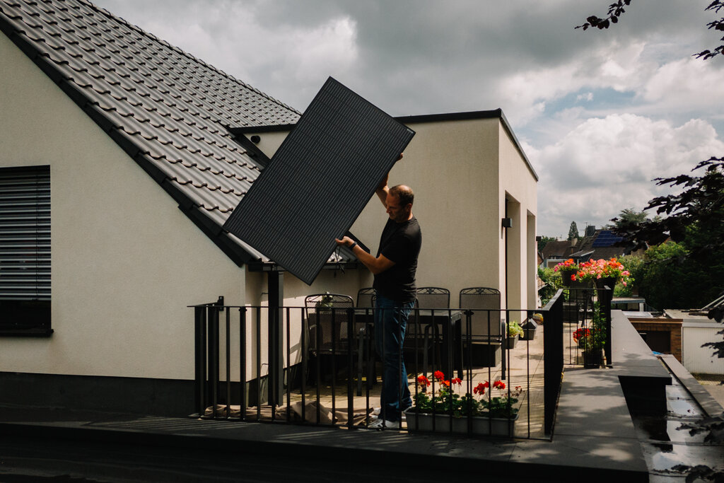 Plug-and-play solar canopy set up in a remote outdoor location with lithium battery backup