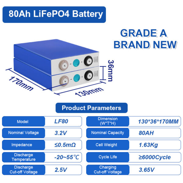 80Ah lf80 3.2v 80ah parameters