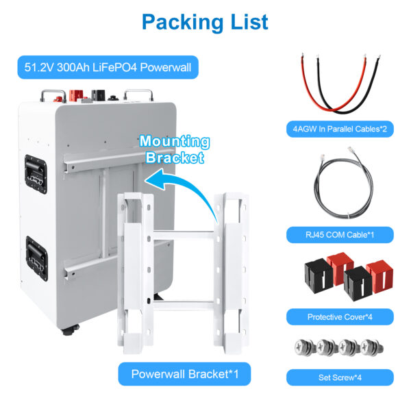 OEM/ODM Home Energy Storage System Battery 51.2V 48V 300Ah 15kWh LiFePO4 Battery