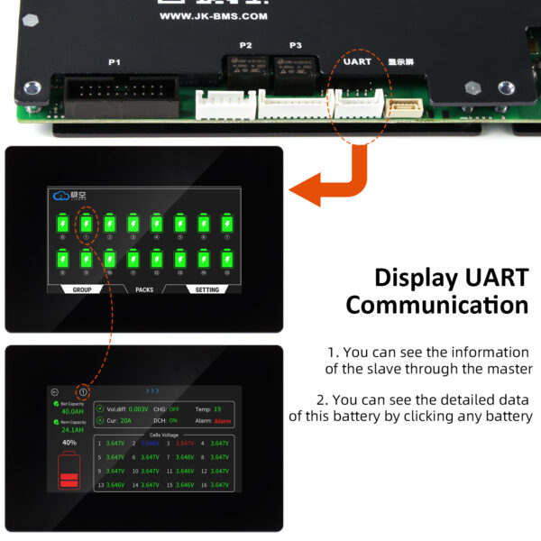 Wholesale JK V19 PB2A16S20P 16S 200A BMS with Display for 51.2V 280Ah 300Ah 314Ah LiFePO4 Battery