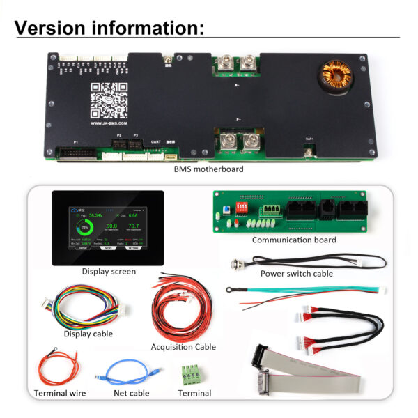 Wholesale JK V19 PB2A16S20P 16S 200A BMS with Display for 51.2V 280Ah 300Ah 314Ah LiFePO4 Battery