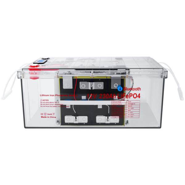transparent casing 12v 230ah lifepo4 battery
